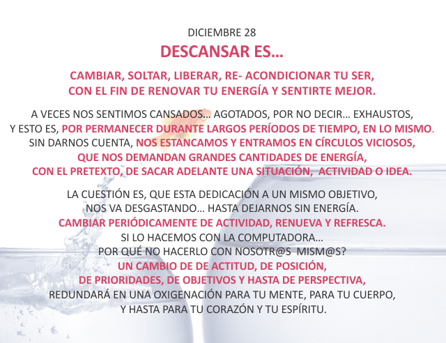 Descansar es...